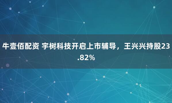 牛壹佰配资 宇树科技开启上市辅导，王兴兴持股23.82%