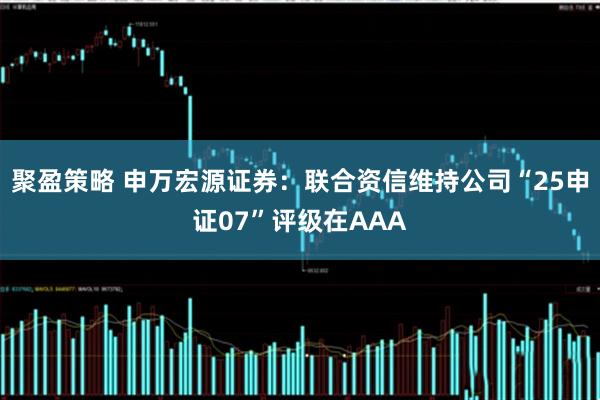聚盈策略 申万宏源证券：联合资信维持公司“25申证07”评级在AAA